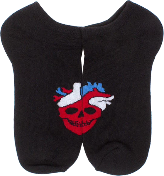 STRANGELOVE HEART LOGO NO-SHOW SOCKS BLACK