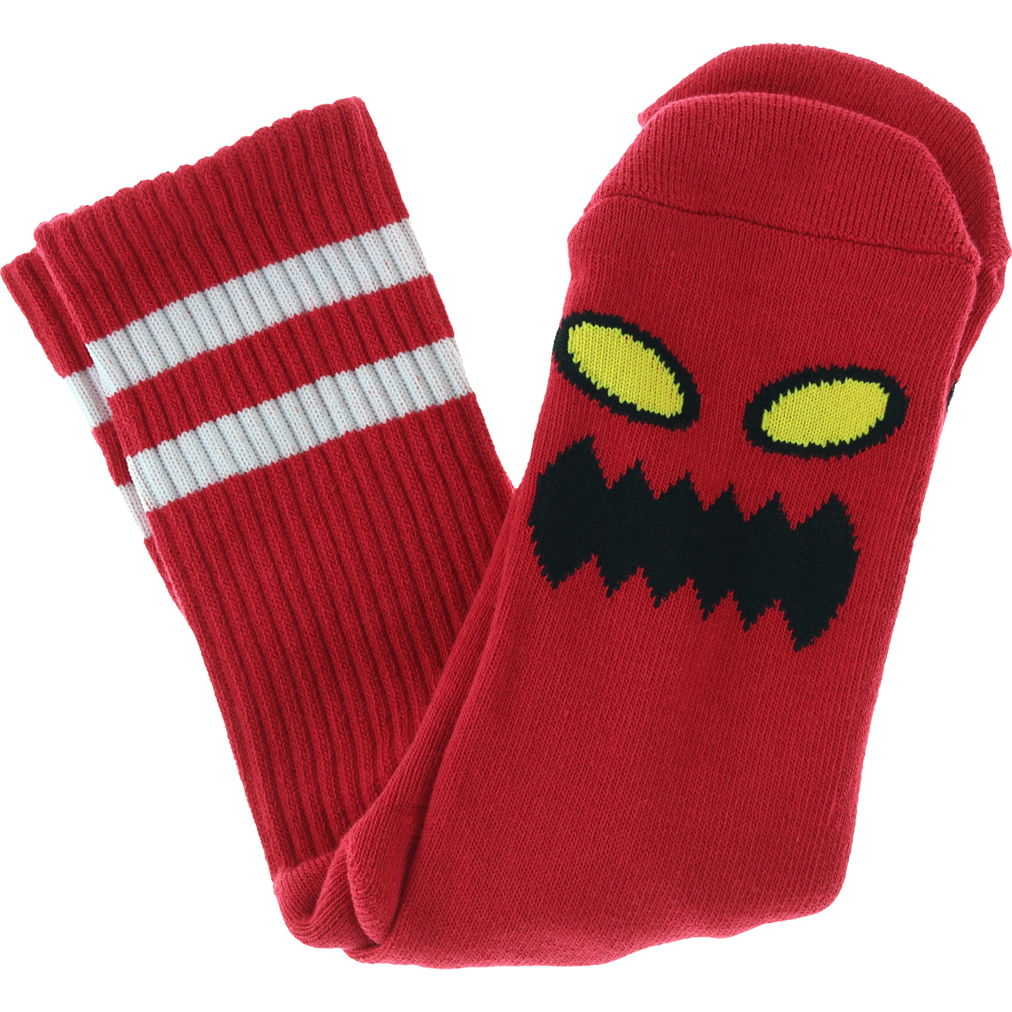 TM MONSTER FACE CREW SOCKS RED 1 pair