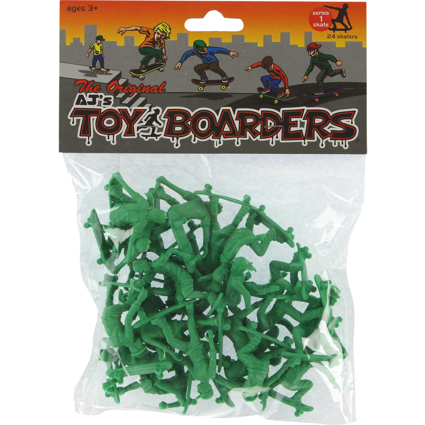 TOY BOARDERS SKATE SERIES I FIGURES GREEN 24pc
