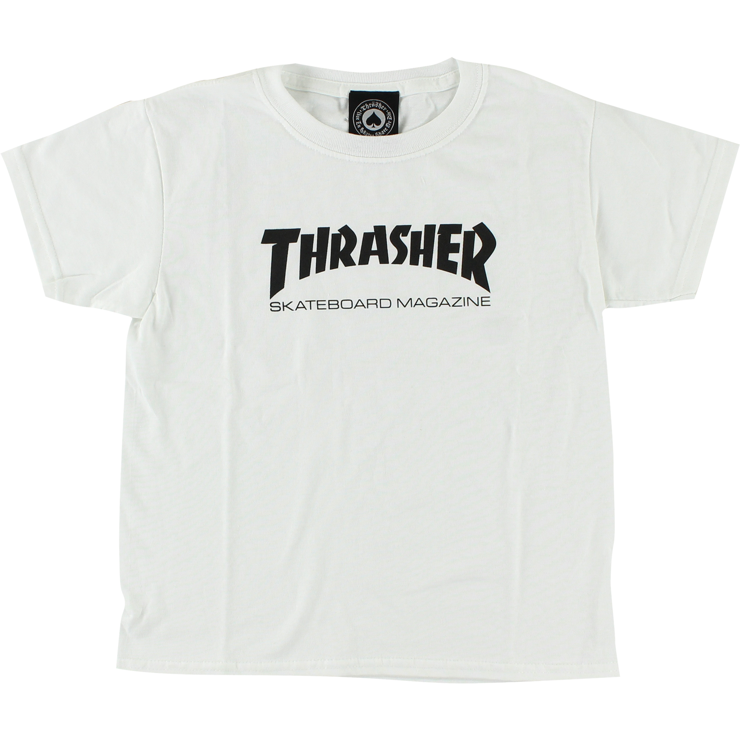 THRASHER MAG LOGO YTH SS M-WHITE