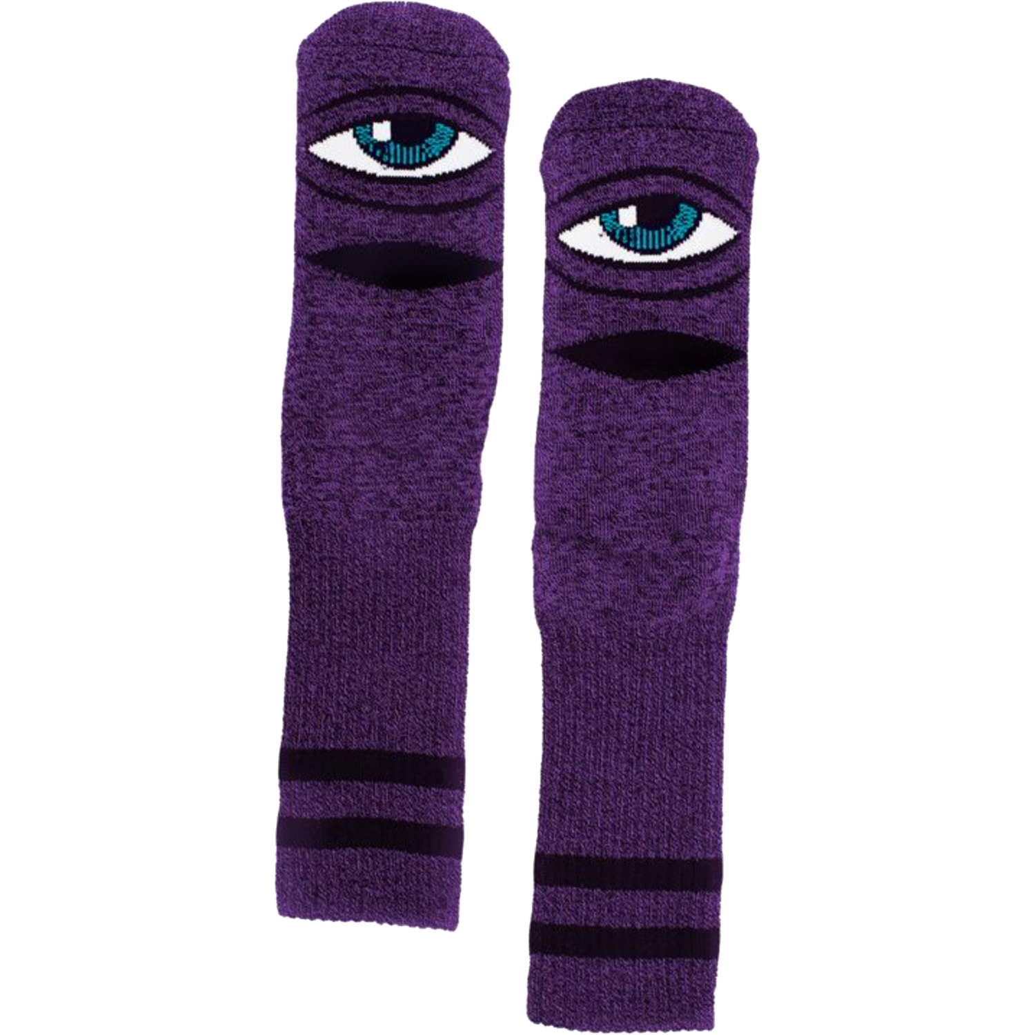 TM SECT EYE HEATHER CREW SOCKS PURPLE 1pr