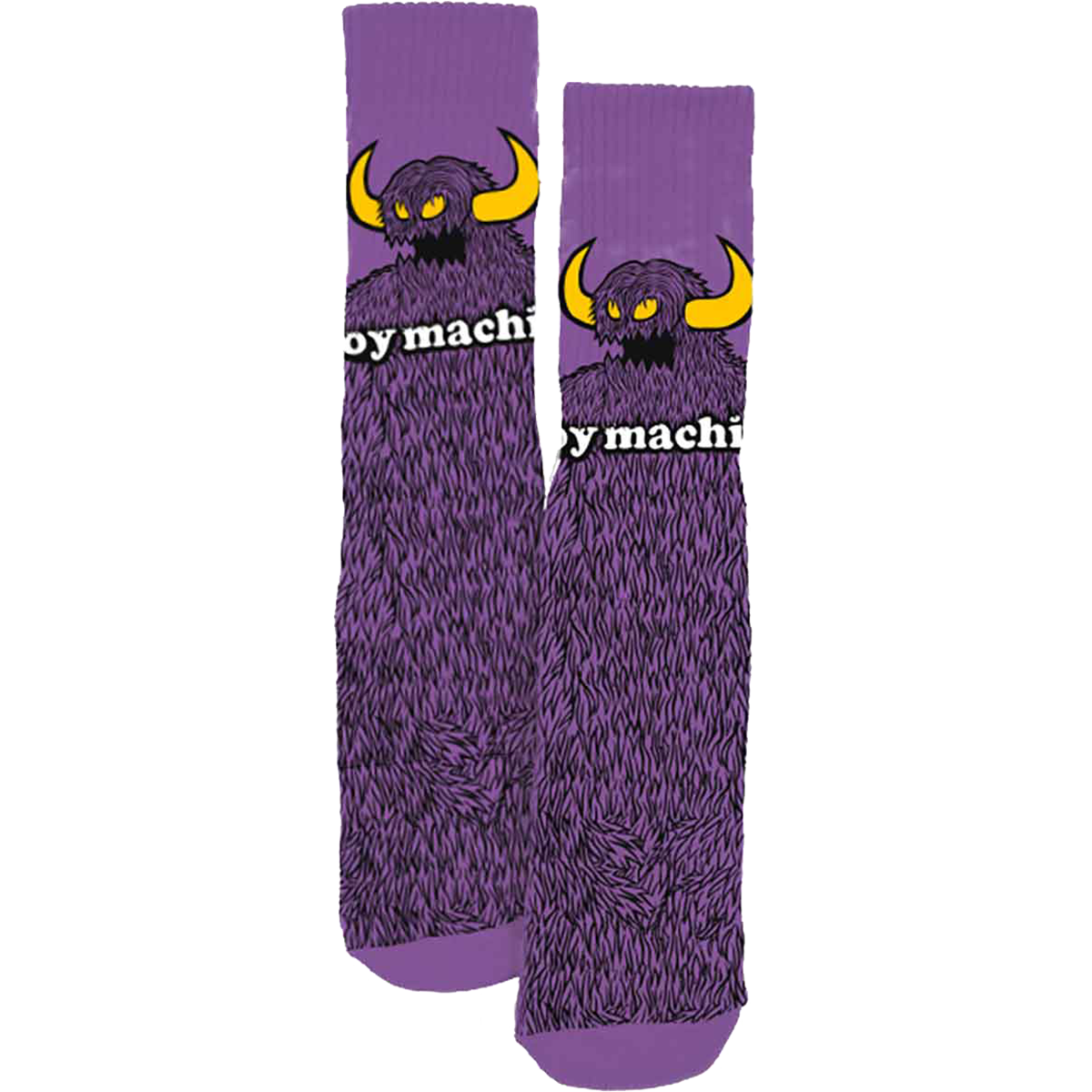 TM FURRY MONSTER CREW SOCKS PURPLE 1pr