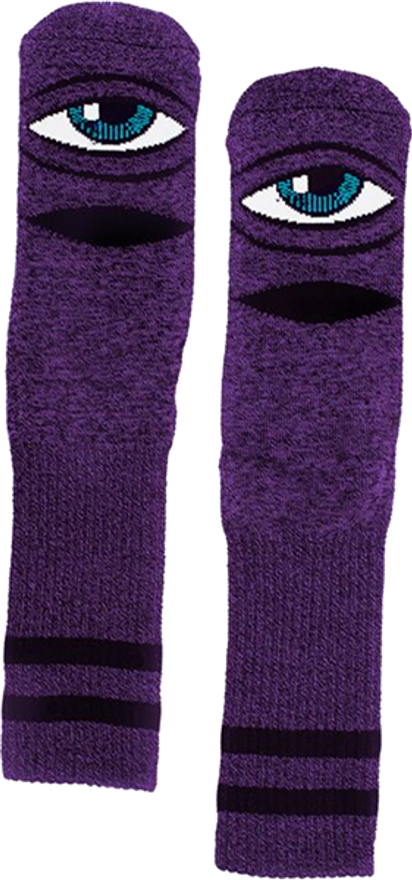 TOY MACHINE // SECT EYE HEATHER CREW SOCKS PURPLE 1pr