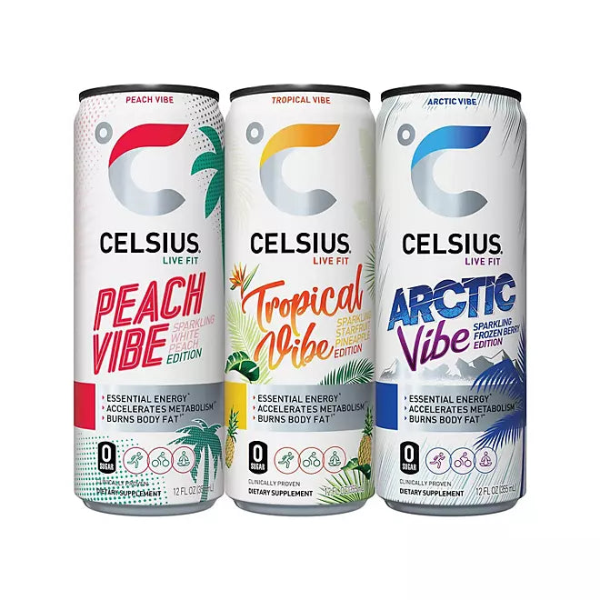 CELSIUS Essential Sparkling Vibe Energy Drink // 12 fl. oz