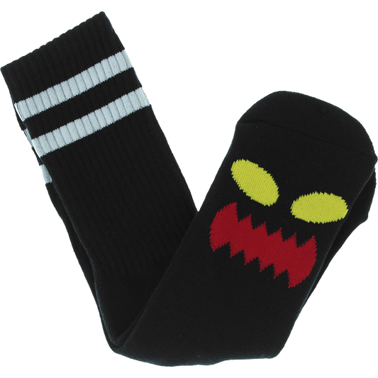 TM MONSTER FACE CREW SOCKS BLACK 1pr