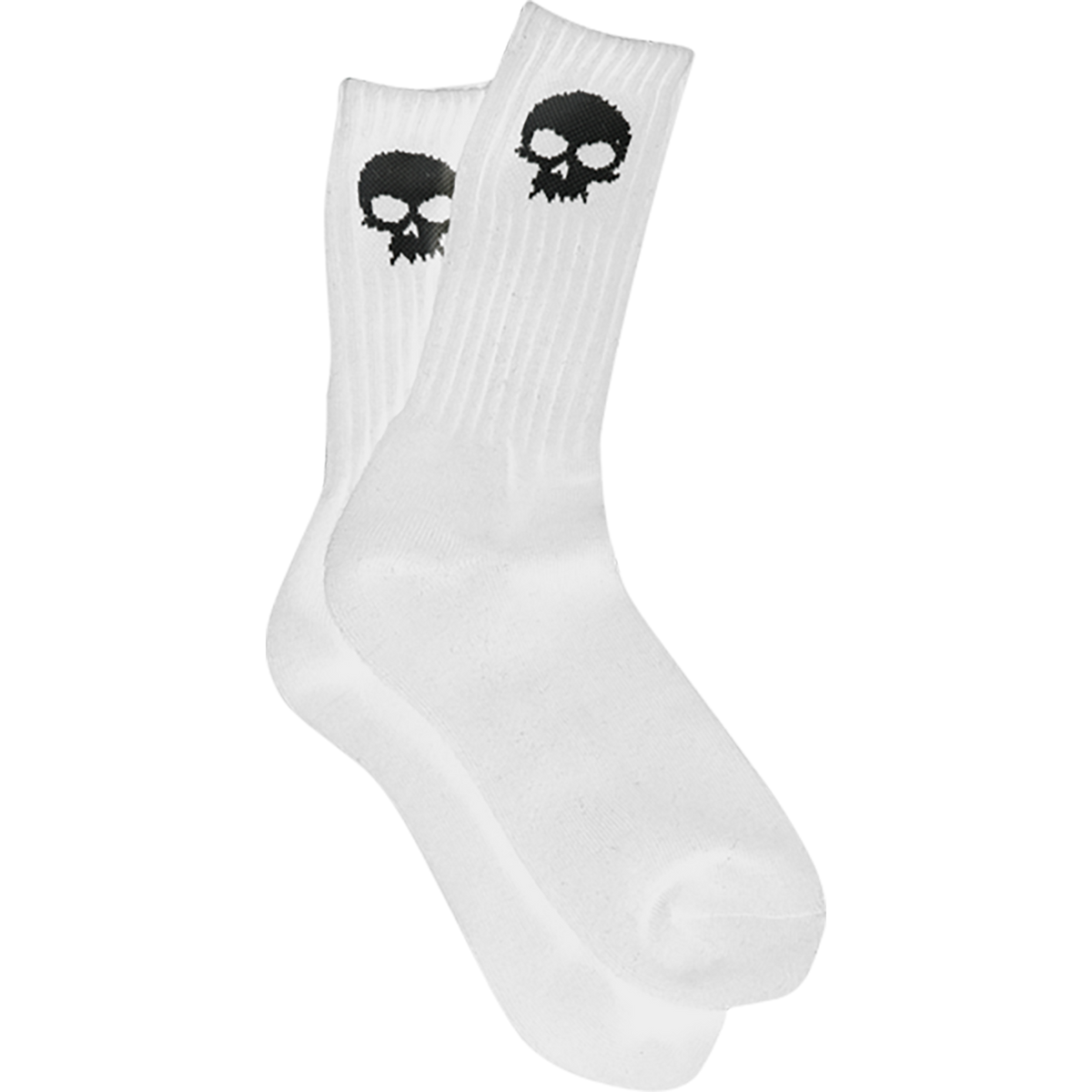 ZERO SKULL CREW SOCKS WHT/BLK 1pr