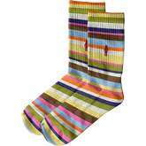 GIRL TUESDAY(RED) CREW SOCKS COLOR STRIPE