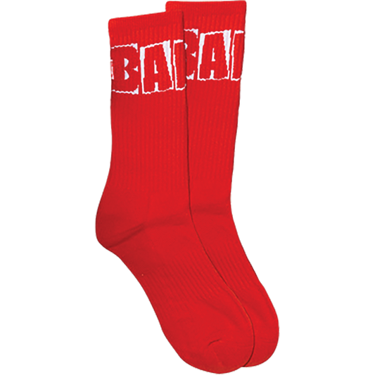 BAKER BRAND LOGO CREW SOCKS RED