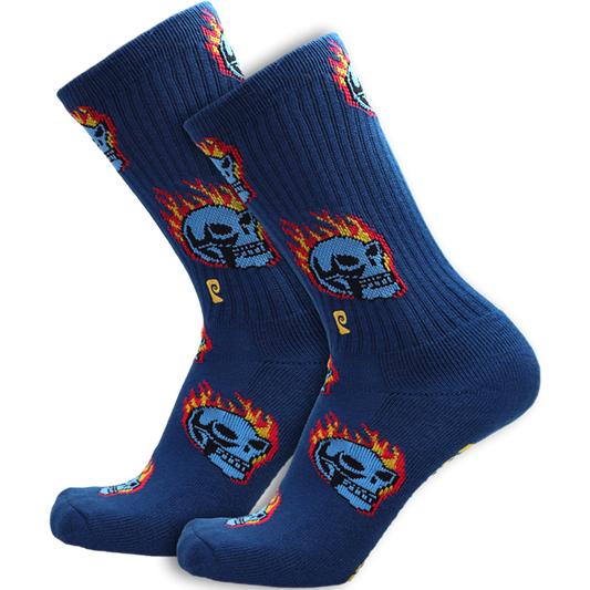 PSOCKADELIC BURNING SKULL CREW SOCKS
