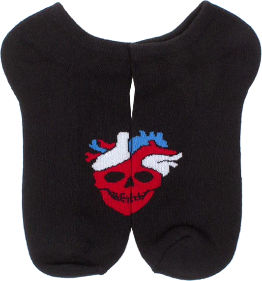 STRANGELOVE HEART LOGO NO-SHOW SOCKS BLACK