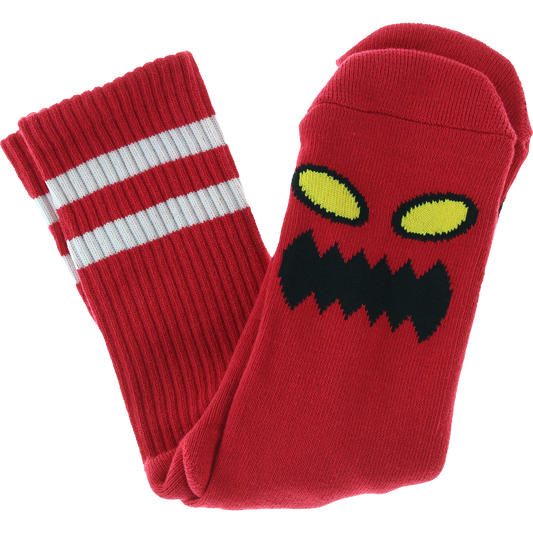 TM MONSTER FACE CREW SOCKS RED 1 pair