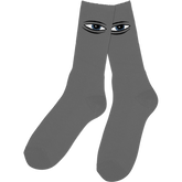 TOY MACHINE SECT EYE EMBROIDERED CREW SOCKS GREY 1pr