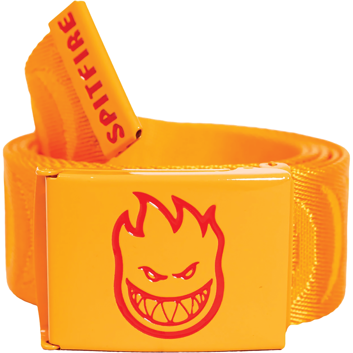 SPITFIRE BIGHEAD FILL CRESCENT JACQUARD WEB BELT ORG/RED