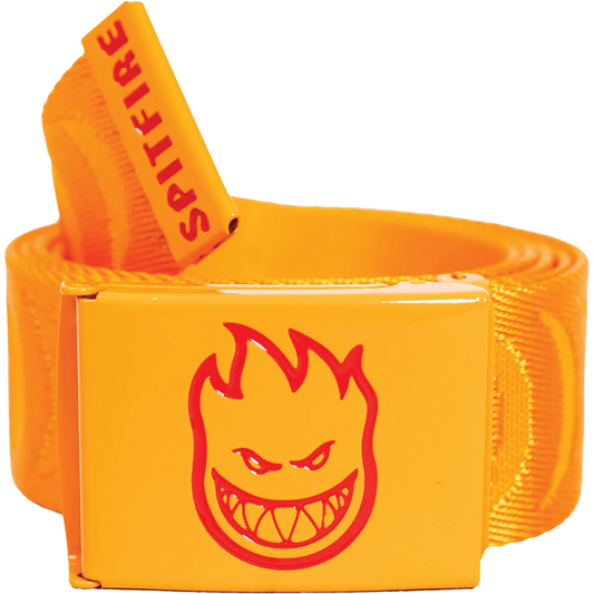 SPITFIRE BIGHEAD FILL CRESCENT JACQUARD WEB BELT ORG/RED