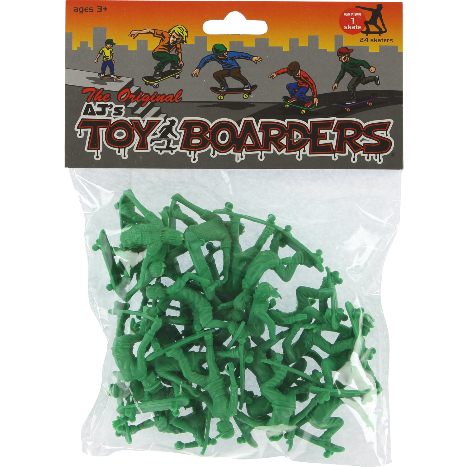 TOY BOARDERS SKATE SERIES I FIGURES GREEN 24pc