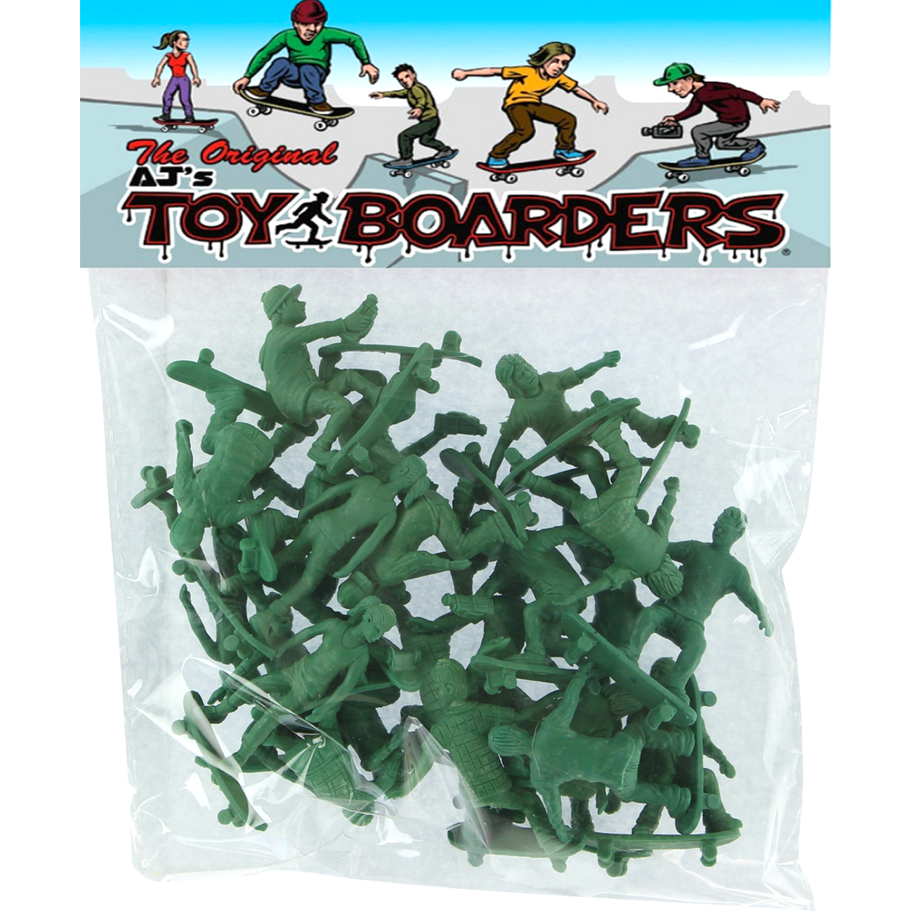 TOY BOARDERS SURF SERIES II FIGURES GREEN 24pc