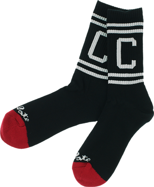 CHOC ATHLETIC C CREW SOCKS BLK/WHT 1pr