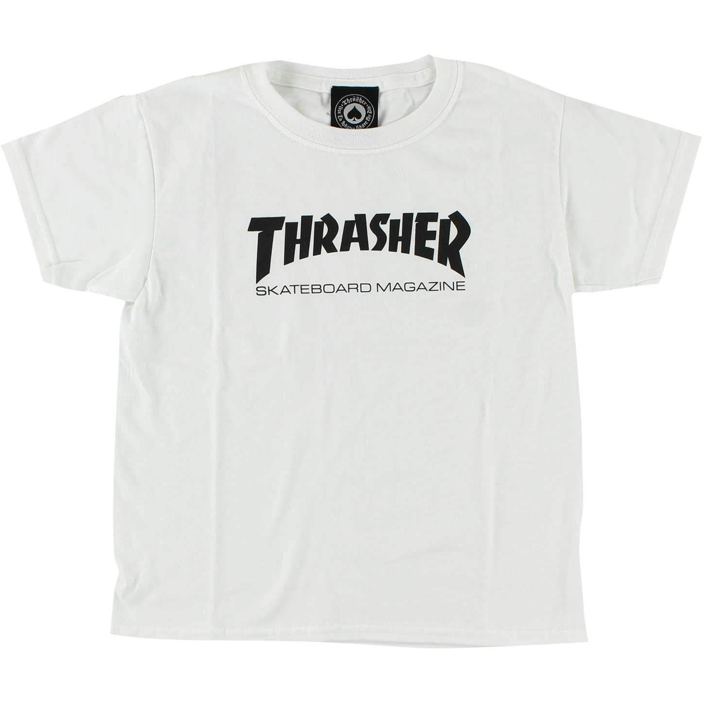 THRASHER MAG LOGO YTH SS M-WHITE