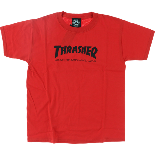THRASHER MAG LOGO YTH SS M-RED