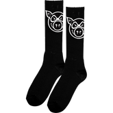 PIG HEAD TALL SOCKS BLACK 1pr
