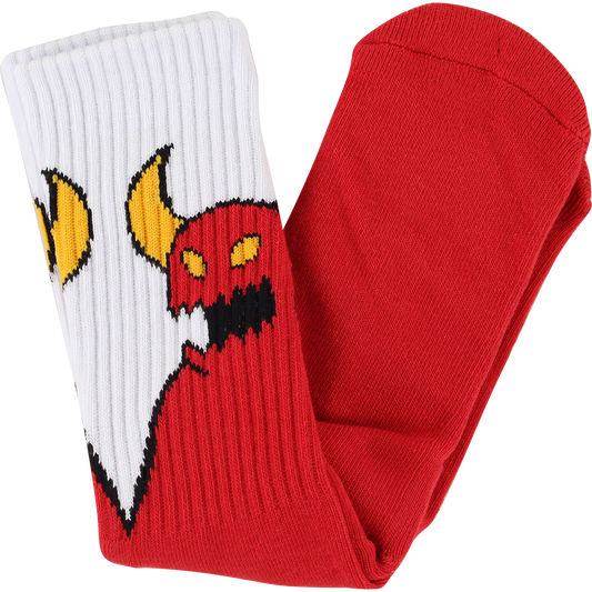 TOY MACHINE // SKETCHY MONSTER CREW SOCKS RED/WHT 1pr