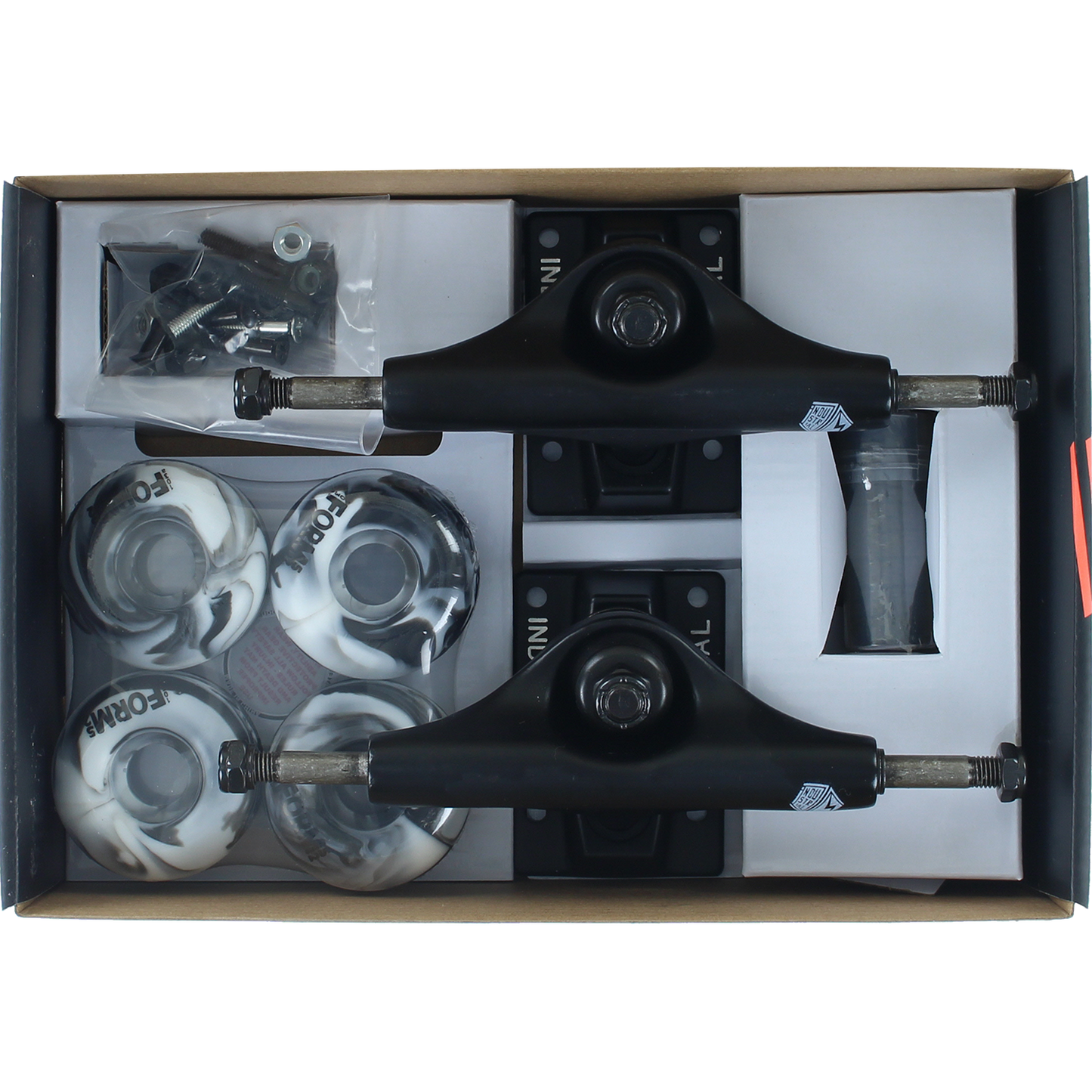 INDUSTRIAL COMPONENT PACK 4.75 BLK/BLK w/52mm BK/WT SWIRL