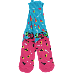 TOY MACHINE // 80'S MONSTER CREW SOCKS CYAN/PINK 1pr