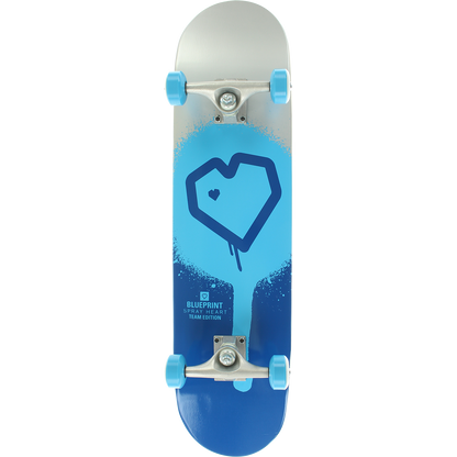 BLUEPRINT SPRAY HEART COMPLETE-7.75 SILVER/BLUE