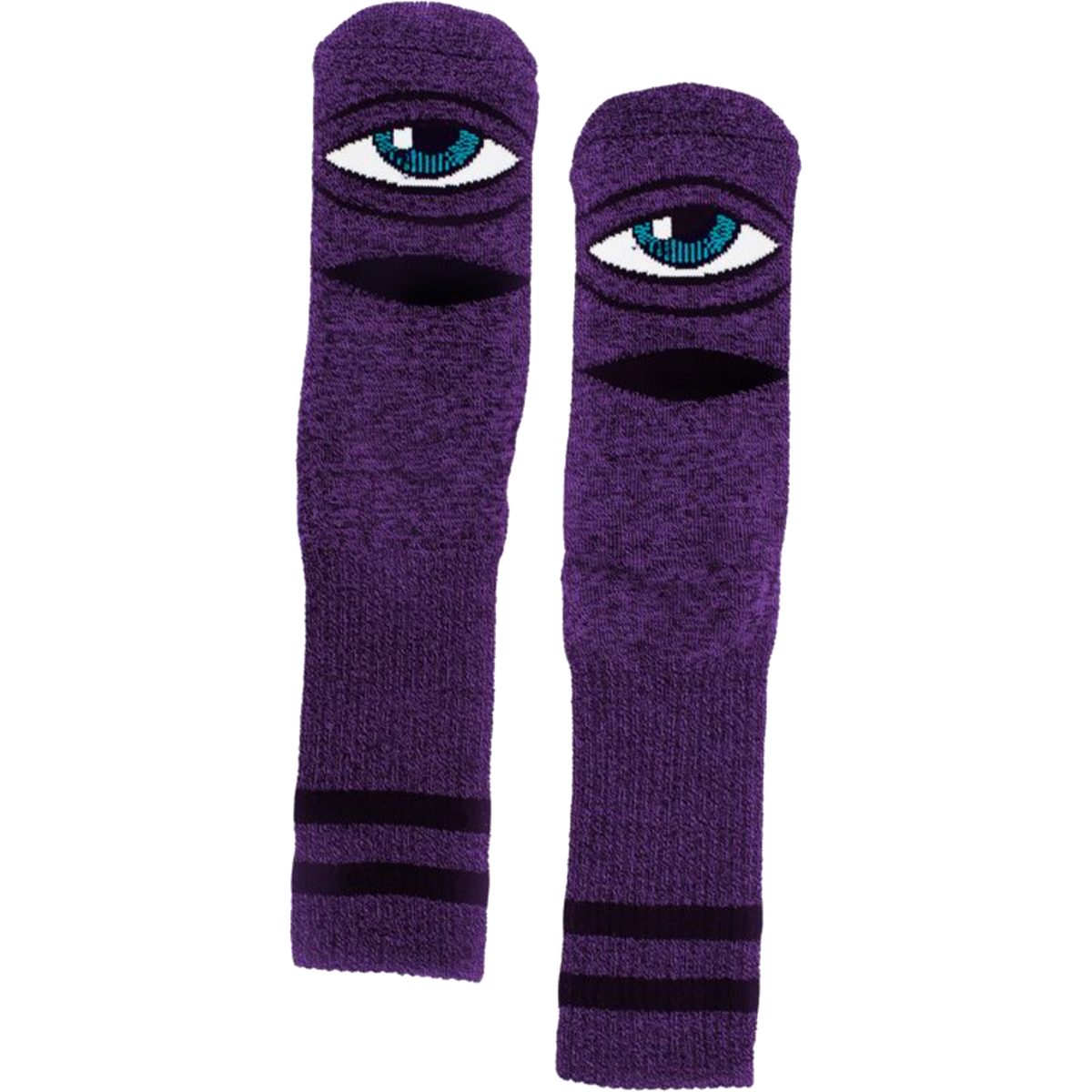 TM SECT EYE HEATHER CREW SOCKS PURPLE 1pr