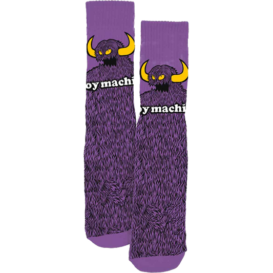 TM FURRY MONSTER CREW SOCKS PURPLE 1pr