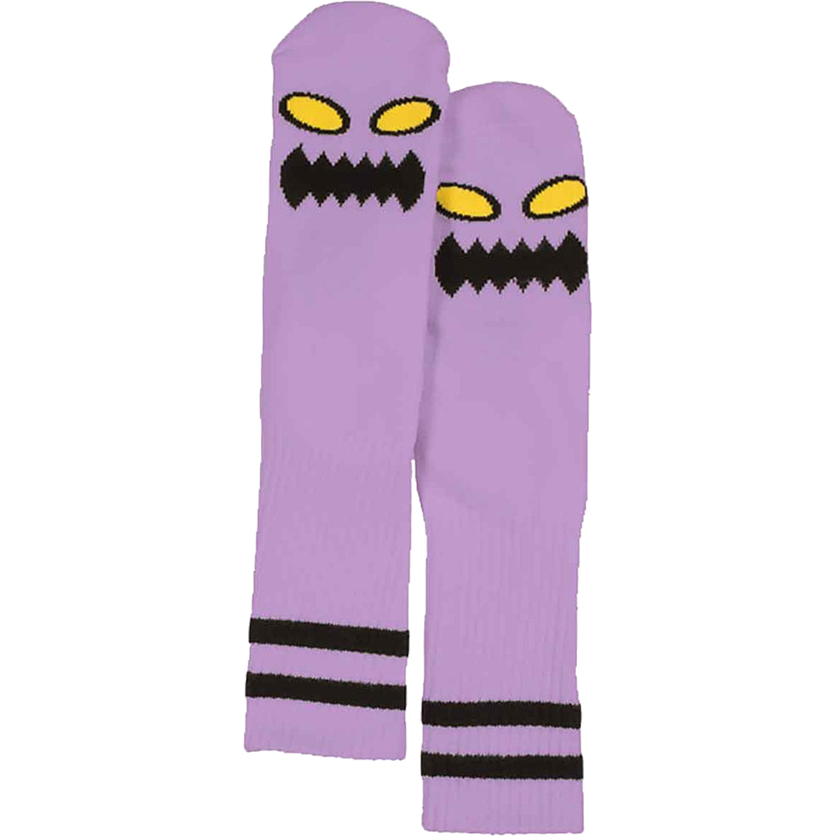 TM MONSTER FACE CREW SOCKS LAVENDER 1pr