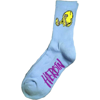 HEROIN EGG CREW SOCKS ICE BLUE 1PR