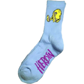 HEROIN EGG CREW SOCKS ICE BLUE 1PR