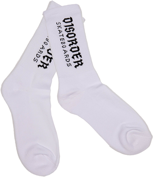 DISORDER LOGO CREW SOCKS WHT/BLK