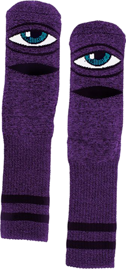 TOY MACHINE // SECT EYE HEATHER CREW SOCKS PURPLE 1pr