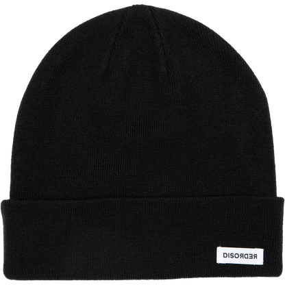 DISORDER TAG FLIP BEANIE BLACK