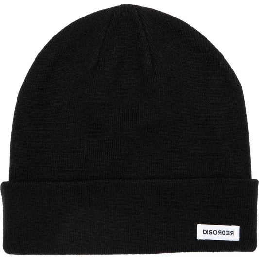 DISORDER TAG FLIP BEANIE BLACK