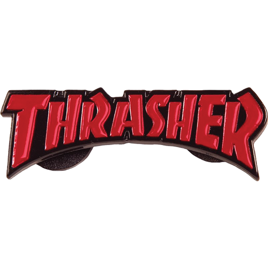 THRASHER LOGO LAPEL PIN RED/BLK