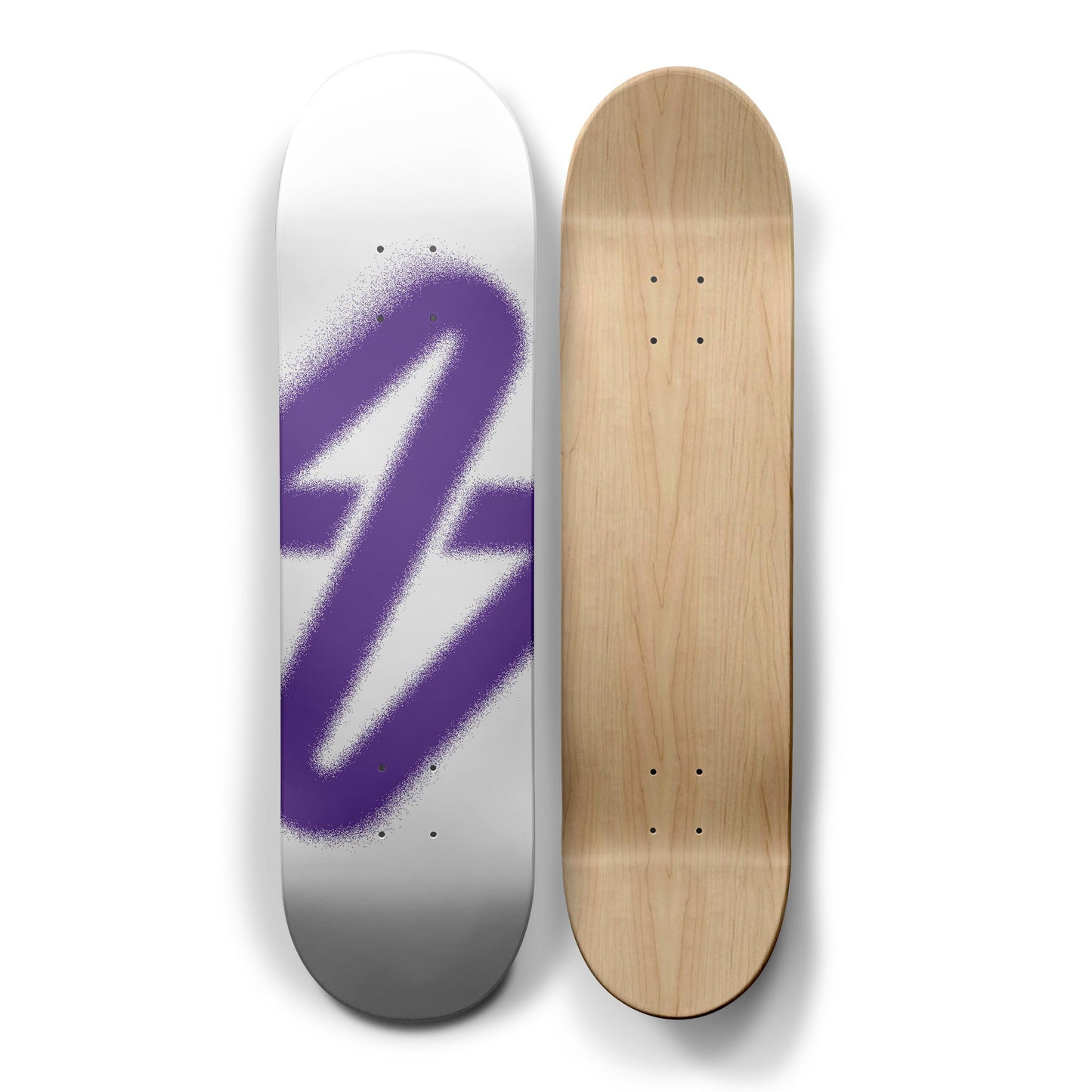 SPARX // DESIGNER DECK - PURPLE SPRAYED LOGO on WHITE