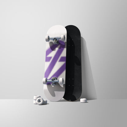 SPARX // DESIGNER DECK - PURPLE SPRAYED LOGO on WHITE