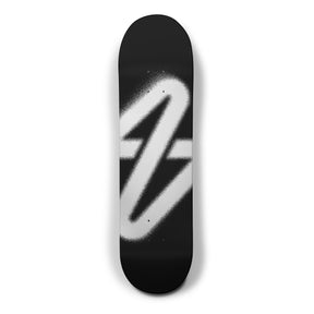 SPARX // DESIGNER DECK - WHITE SPRAYED LOGO on BLACK