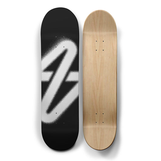 SPARX // DESIGNER DECK - WHITE SPRAYED LOGO on BLACK