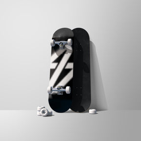 SPARX // DESIGNER DECK - WHITE SPRAYED LOGO on BLACK
