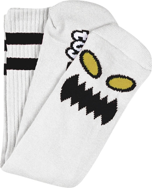 TOY MACHINE // MONSTER FACE CREW SOCKS WHITE 1 pair
