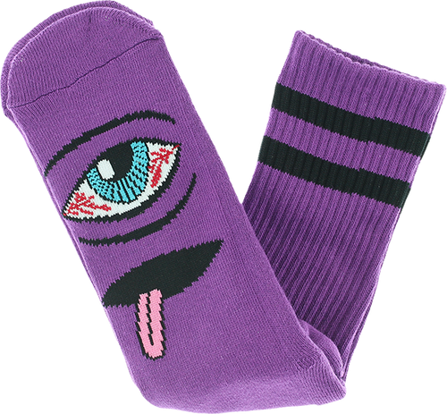 TOY MACHINE // BLOODSHOT EYE CREW SOCKS PURPLE 1pr